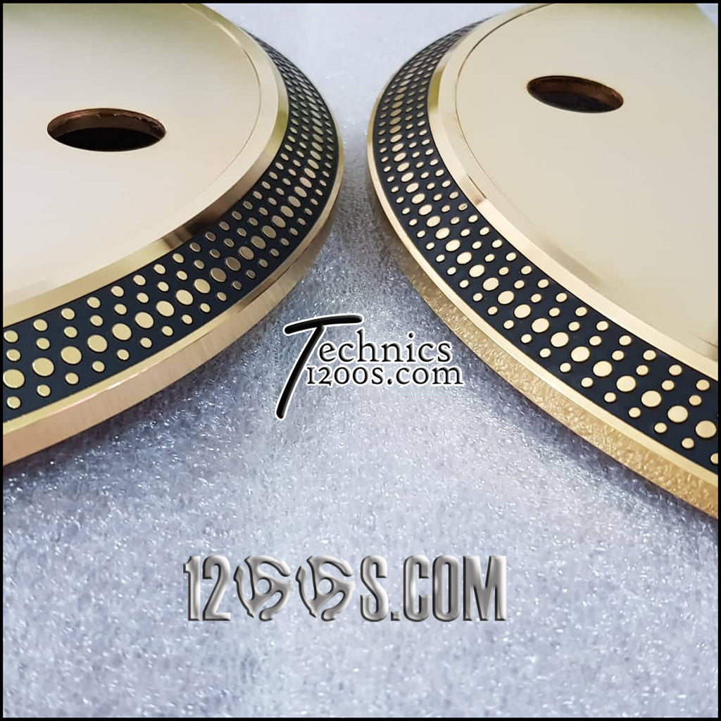 PAIR OF LTD (LIMITED) GOLD Platters