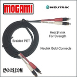 MOGAMI RCA / Phono Interconnect Cable with NEUTRIK Gold Tips (Both Ends) & Braided PET