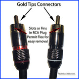 Pro DJ Black Performance RCA Cable - MONSTER CABLE Gold Connects & Internal Ground PCB